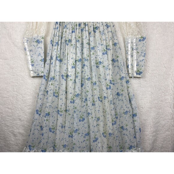 Jessica McClintock Gunne Sax Floral Lace Maxi Dress Cottage Core Prairie Vintage - Picture 5 of 16
